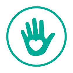 icon of heart in the palm of a hand