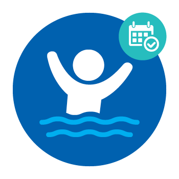 icon of swimmer in pool