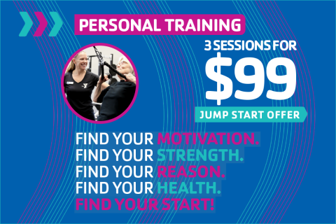 Personal training 3 sessions for $99 ymca