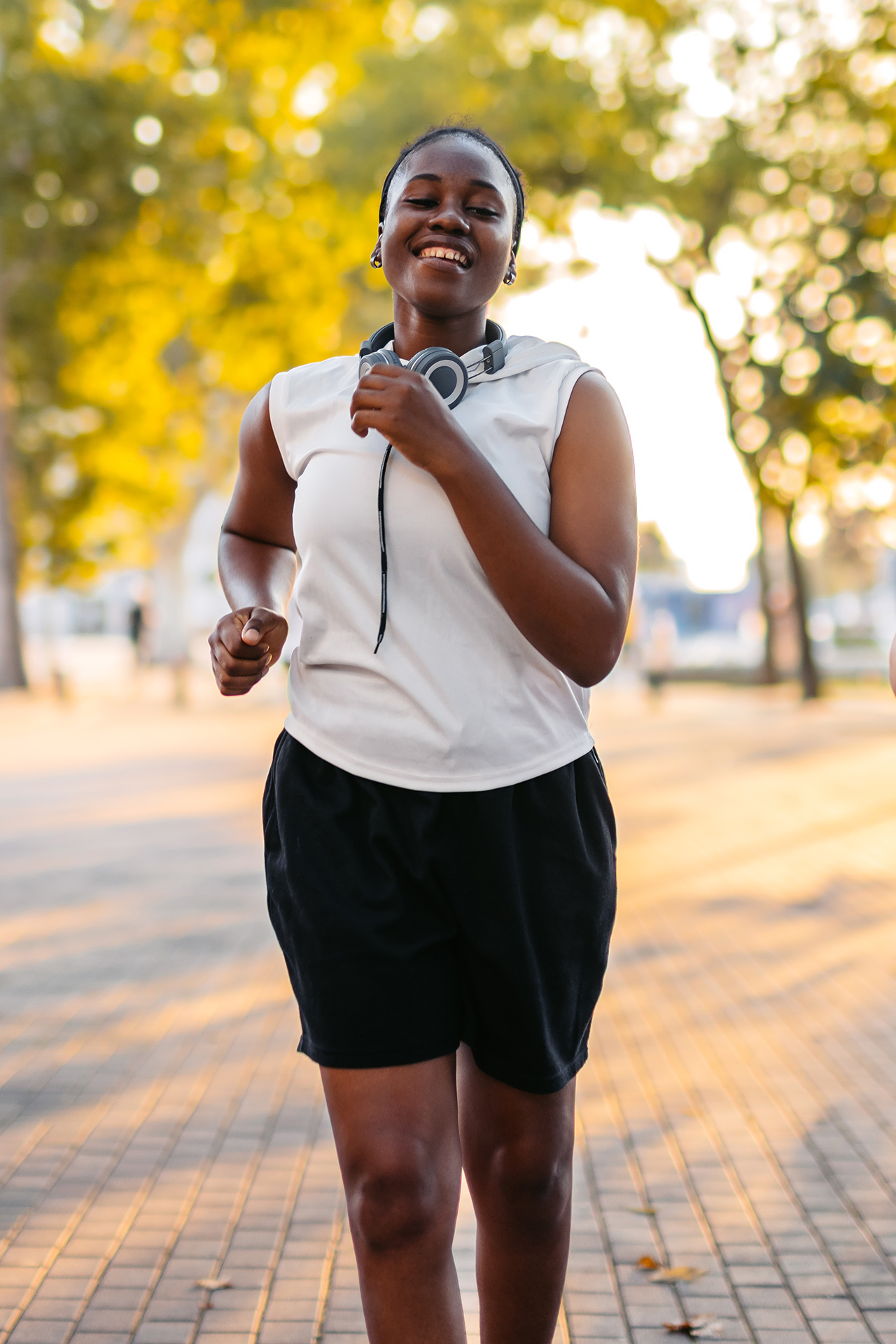 young female jogging in the park